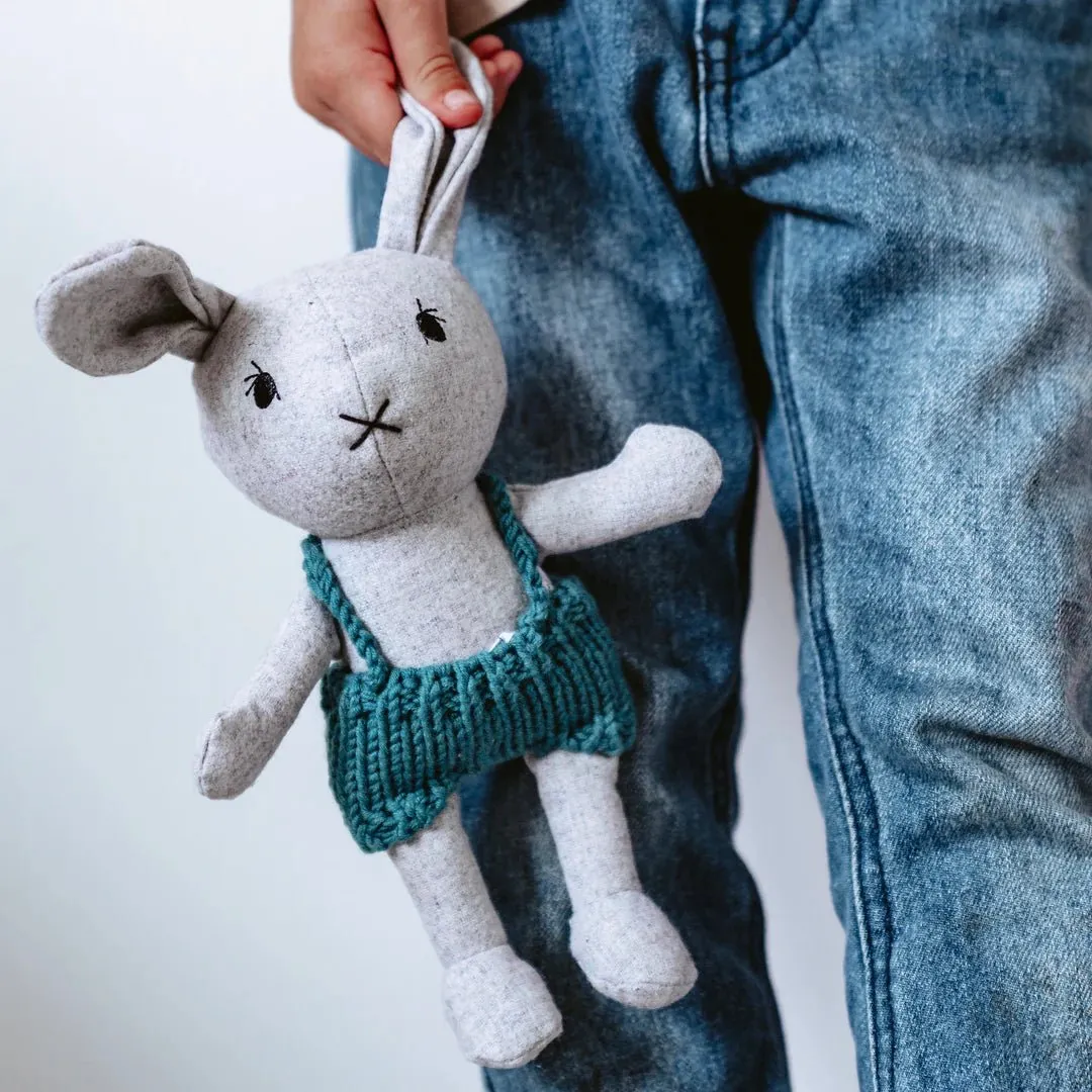 And The Little Dog Laughed | Lionel Rabbit (Teal Overalls)