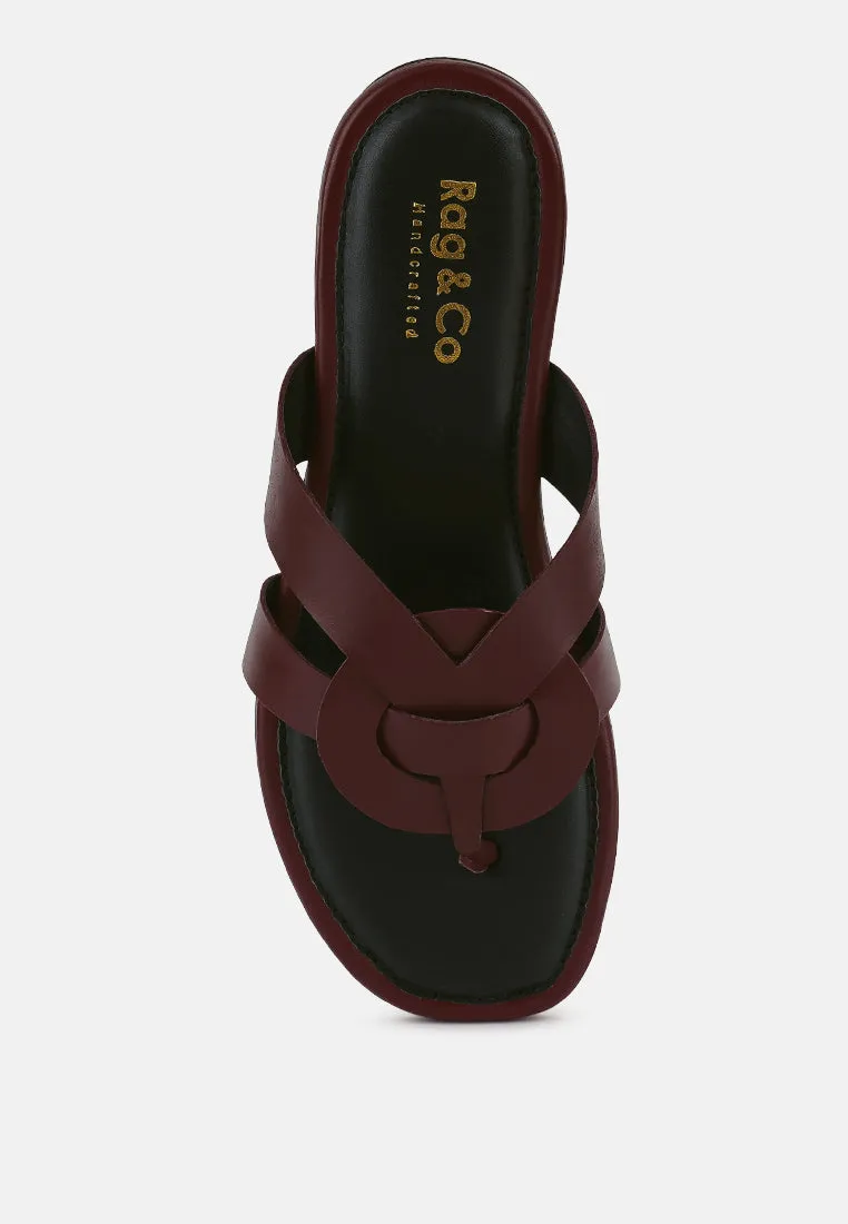 ANGELES Burgundy Flat Slip Ons