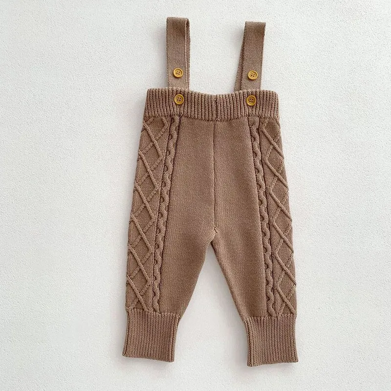 Cozy Knit Jumper with Overalls Set