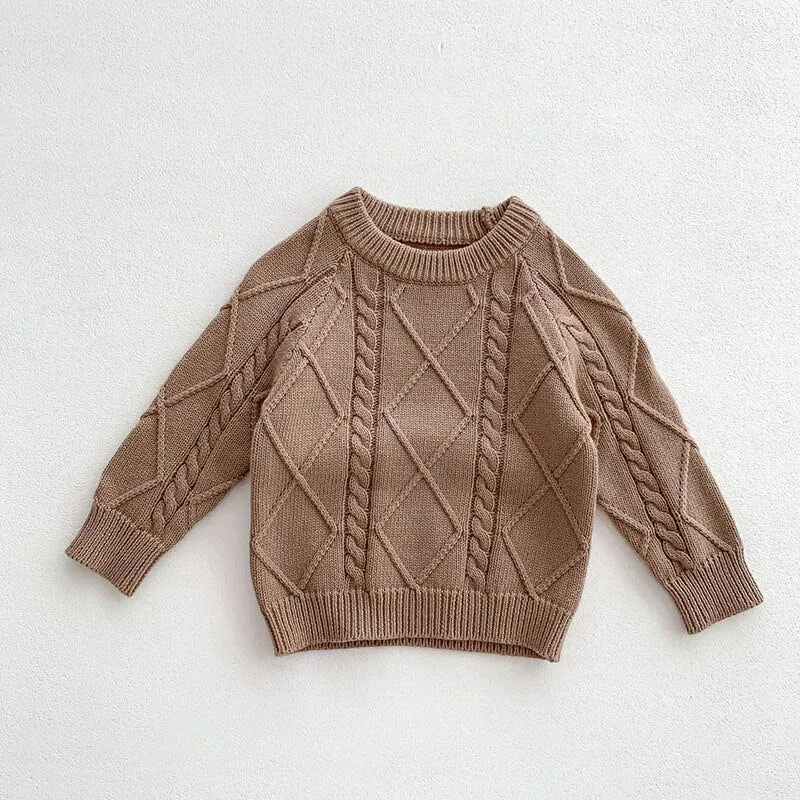 Cozy Knit Jumper with Overalls Set