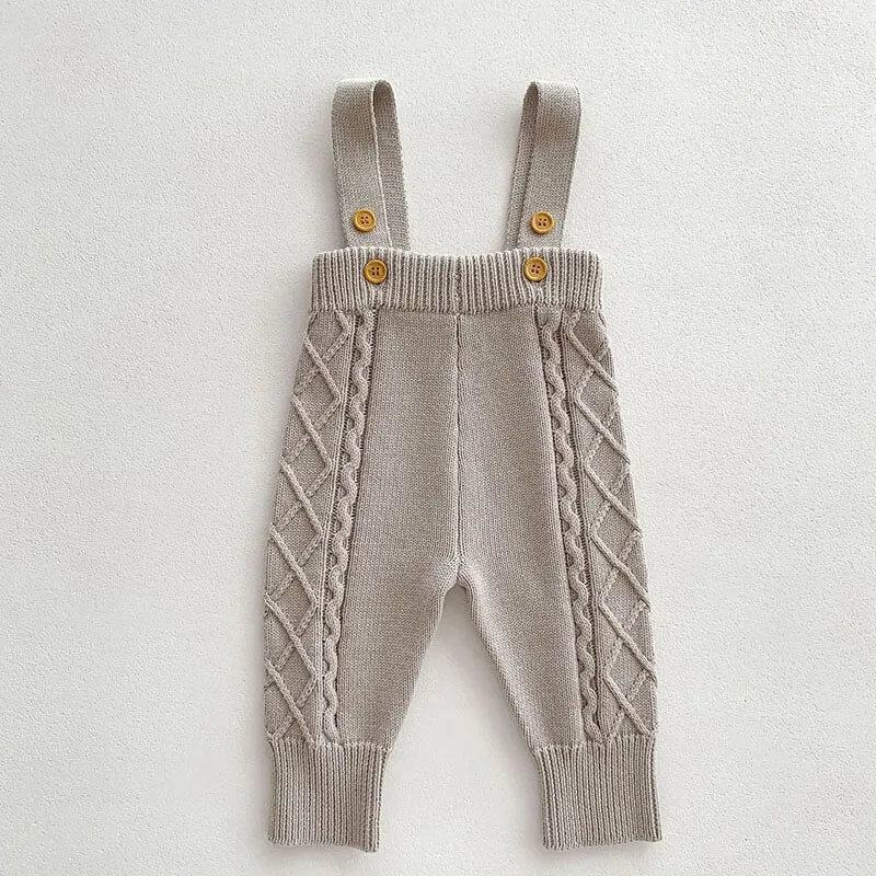 Cozy Knit Jumper with Overalls Set