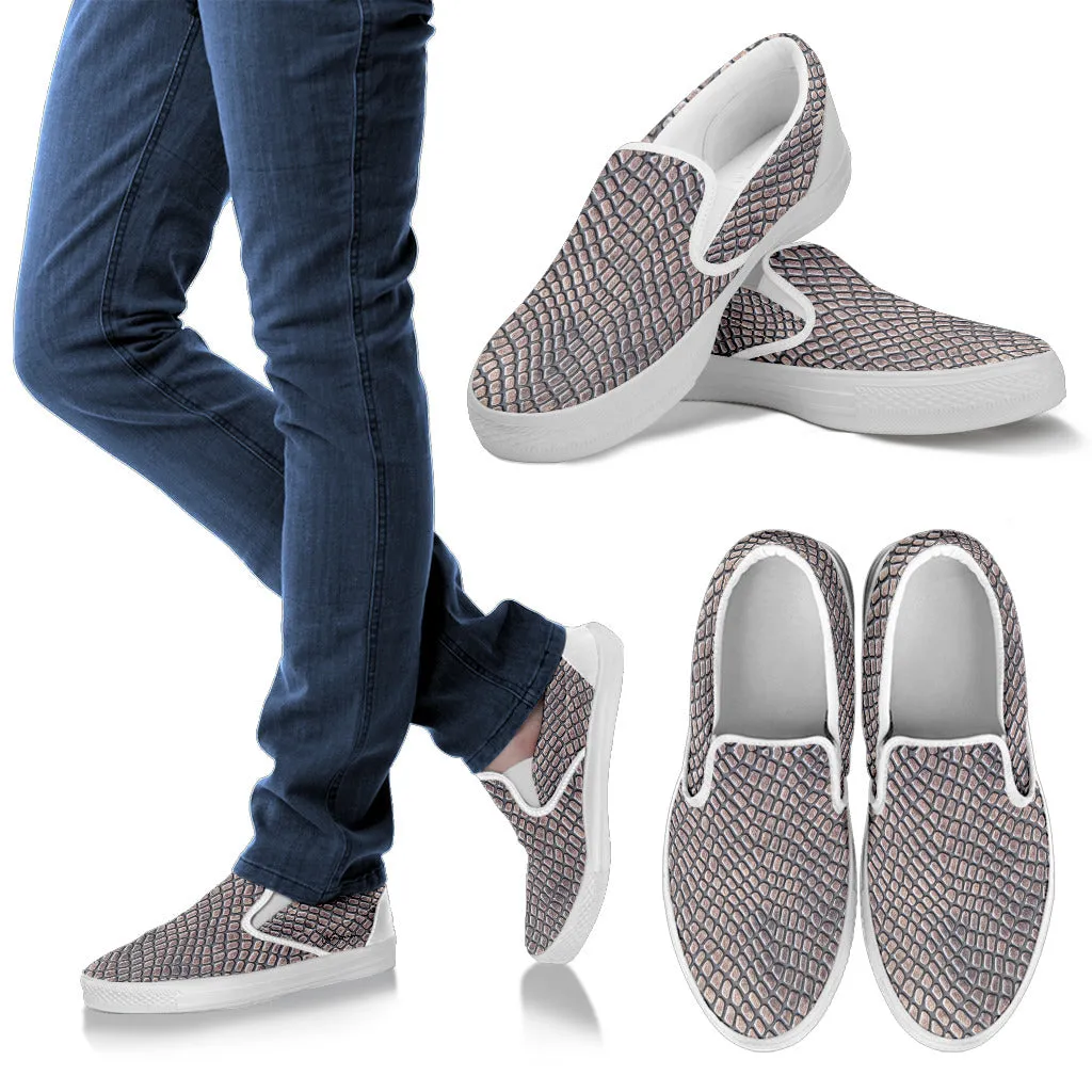Croc Print Slip On Sneakers