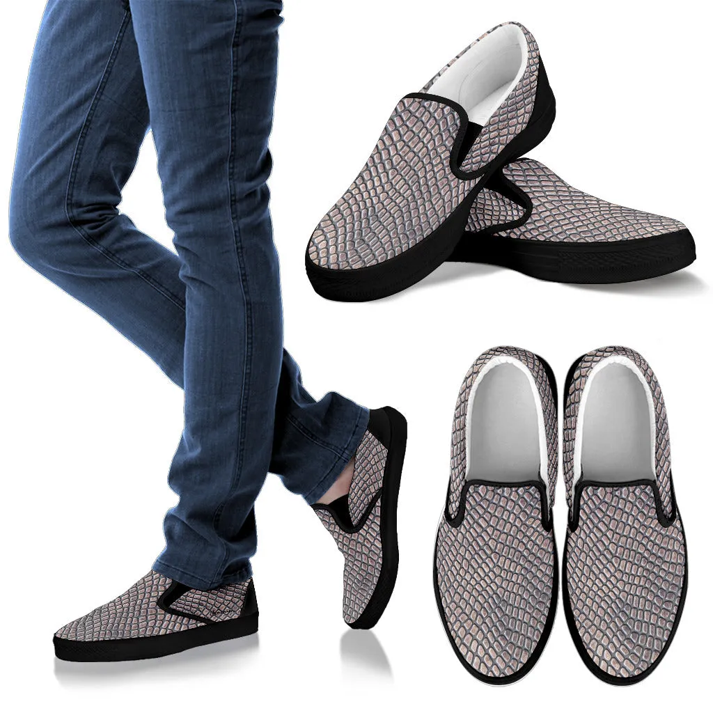 Croc Print Slip On Sneakers