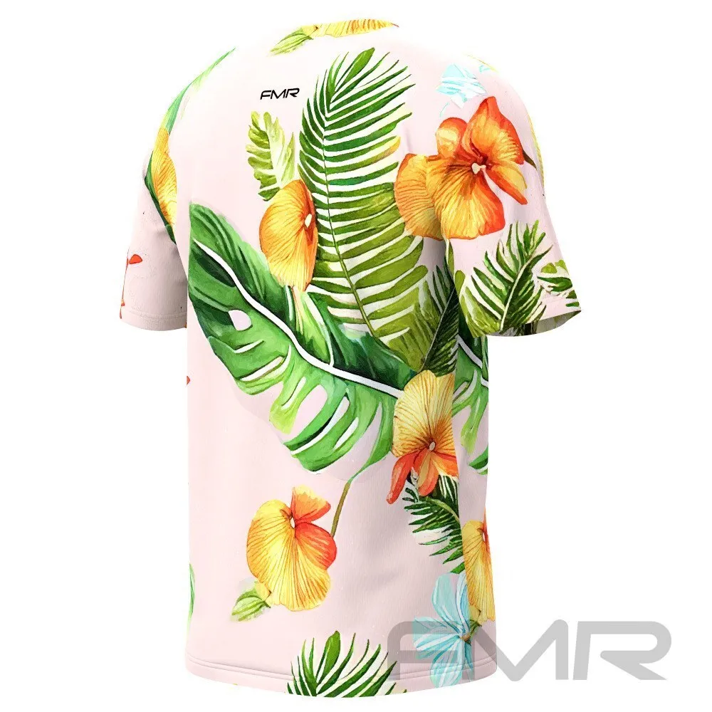 FMR Hawaiian Orange Flowers Men's Technical Short Sleeve Running T-Shirt