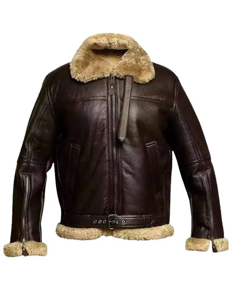 Fur Aviator Flying Pilot Bomber Jacket | Classic & Cozy Rfx Leather