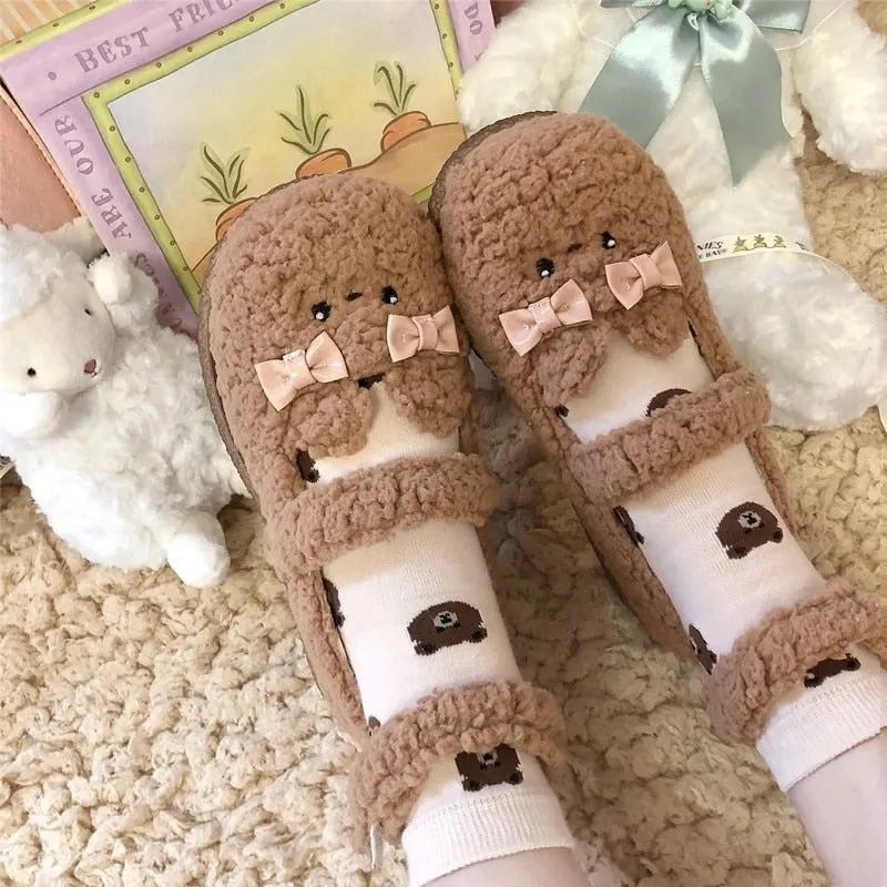 Fuzzy Bear Mary Janes