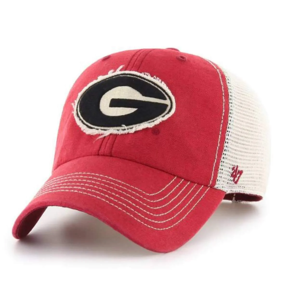 Georgia Bulldogs 47 Brand Rust Red Northport Clean Up Mesh Adj. Slouch Hat Cap