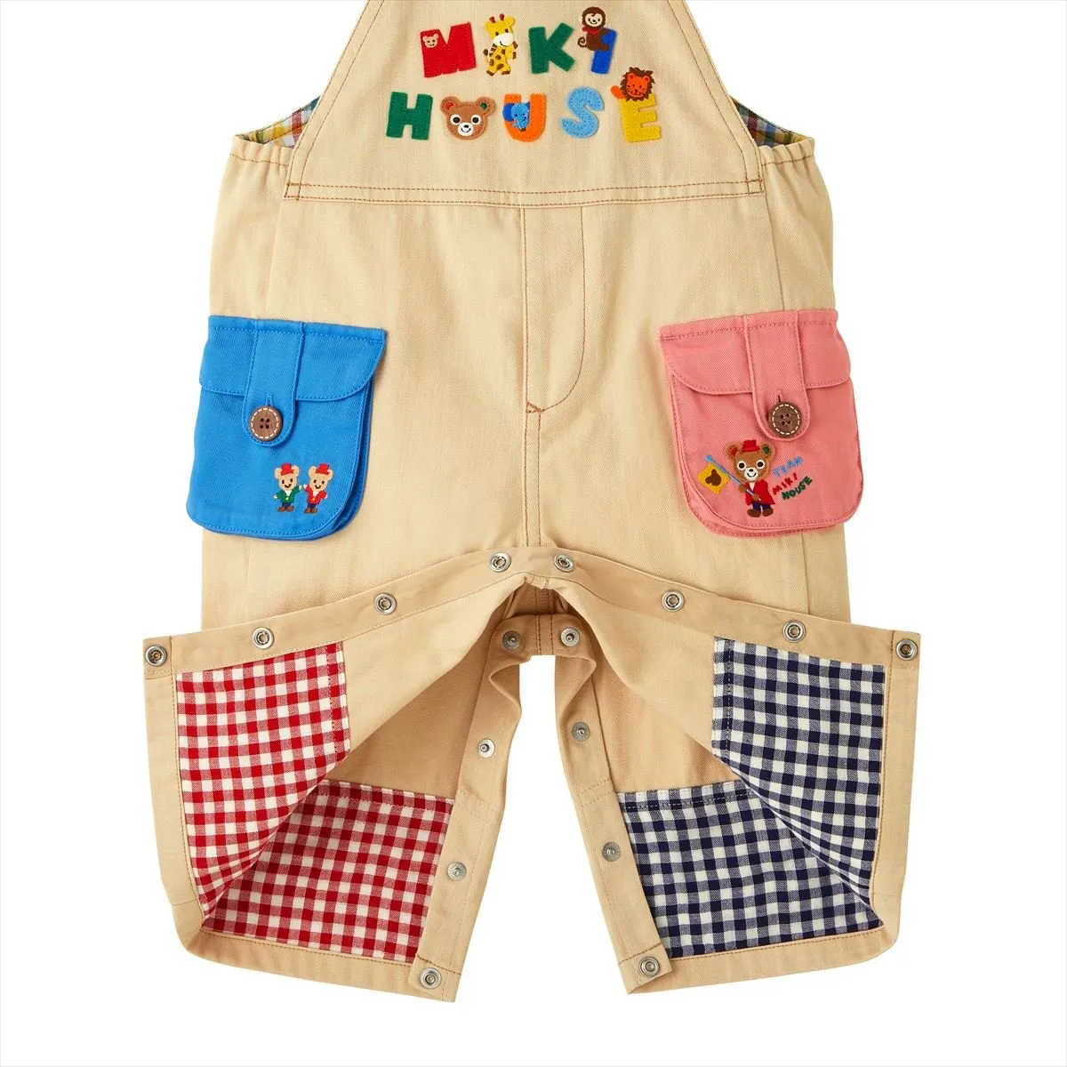 Gingham Zoo Animal Overalls
