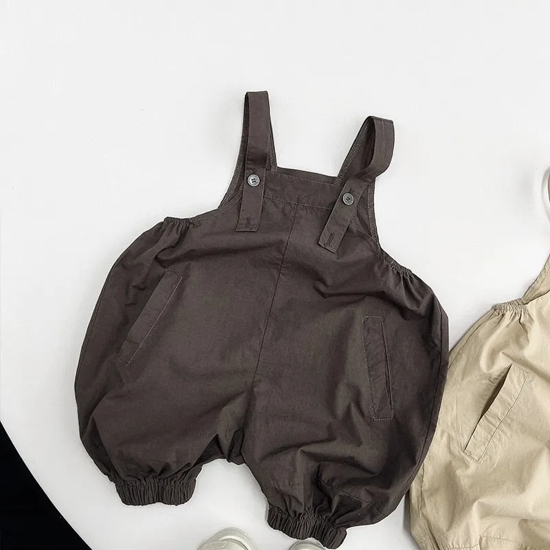 Loose Solid Overalls