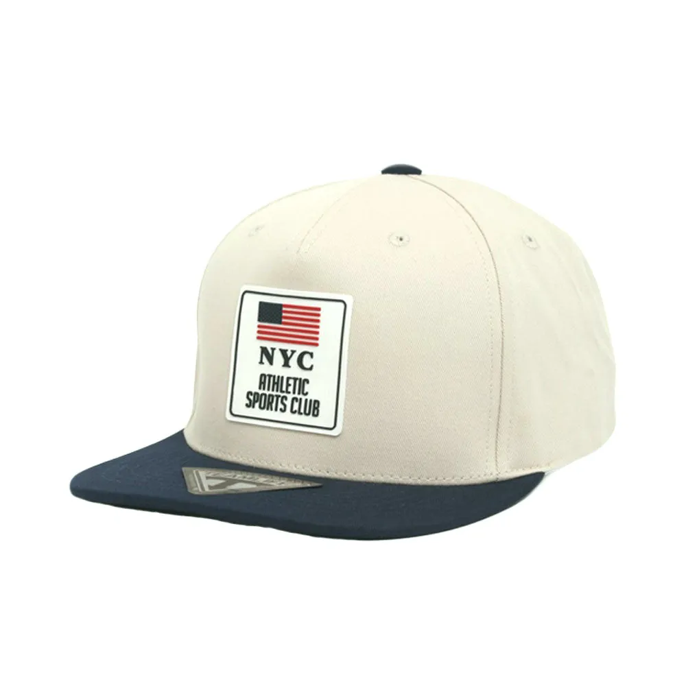 NYC Rubber Patch Snapback Hat Flat Brim Two Tone Hiphop Adjustable Baseball Cap TR21523