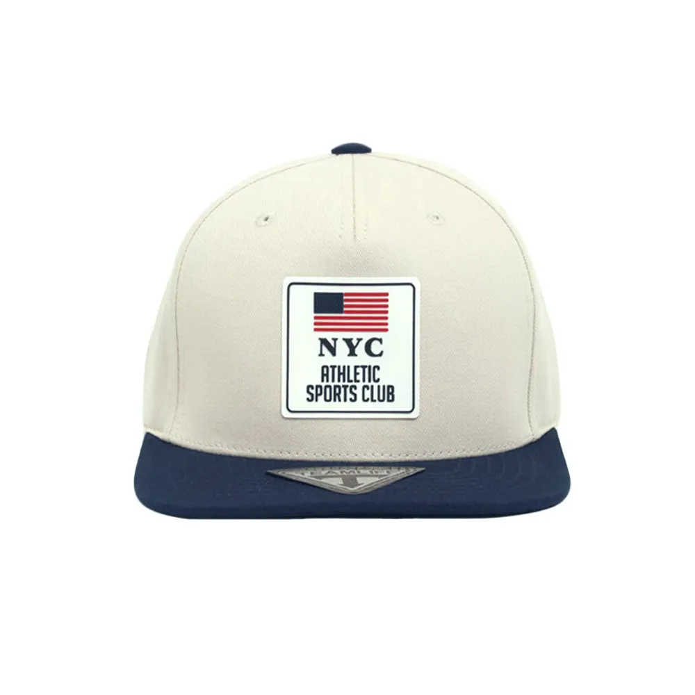 NYC Rubber Patch Snapback Hat Flat Brim Two Tone Hiphop Adjustable Baseball Cap TR21523