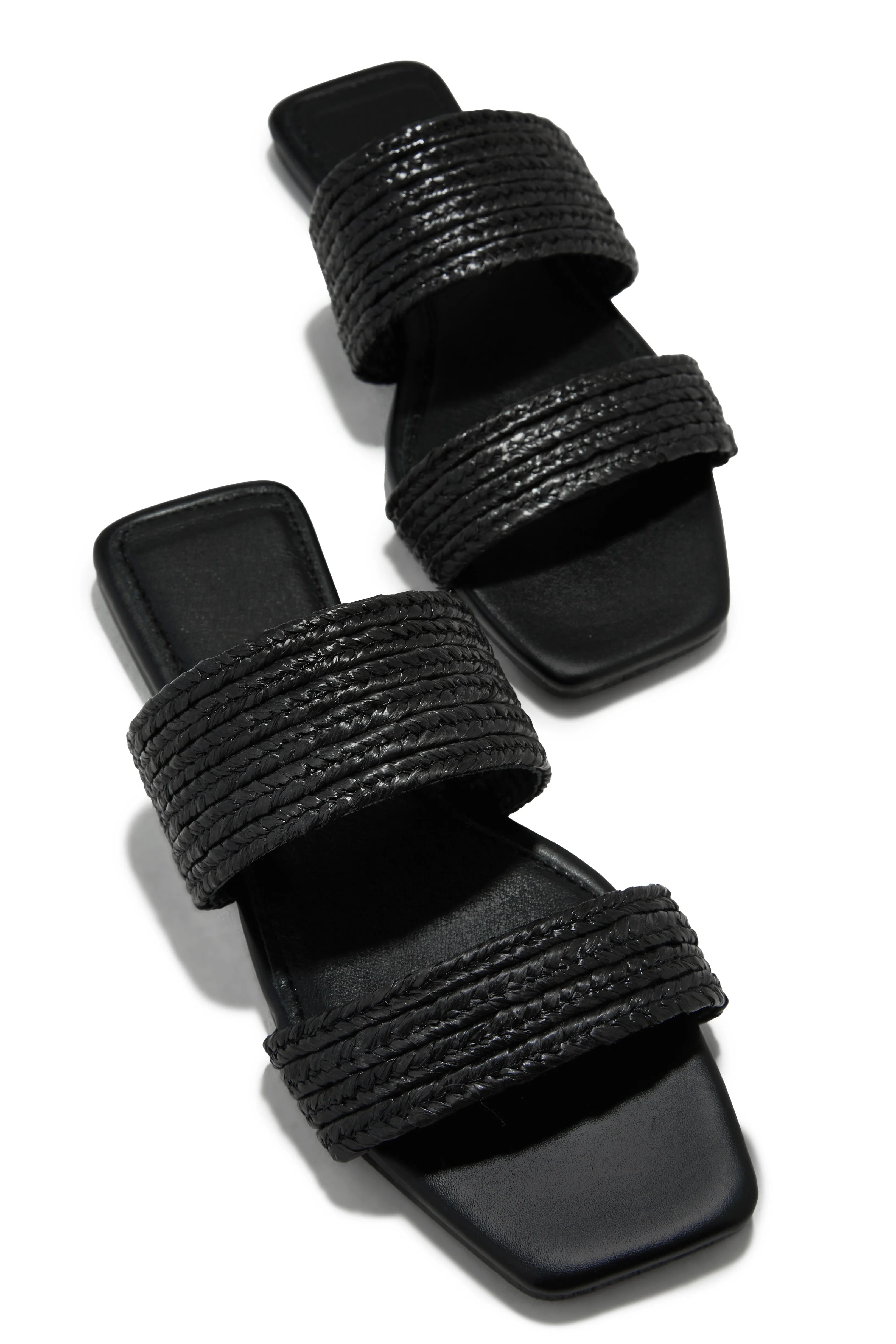 Paradise Found Slip On Sandals - Black