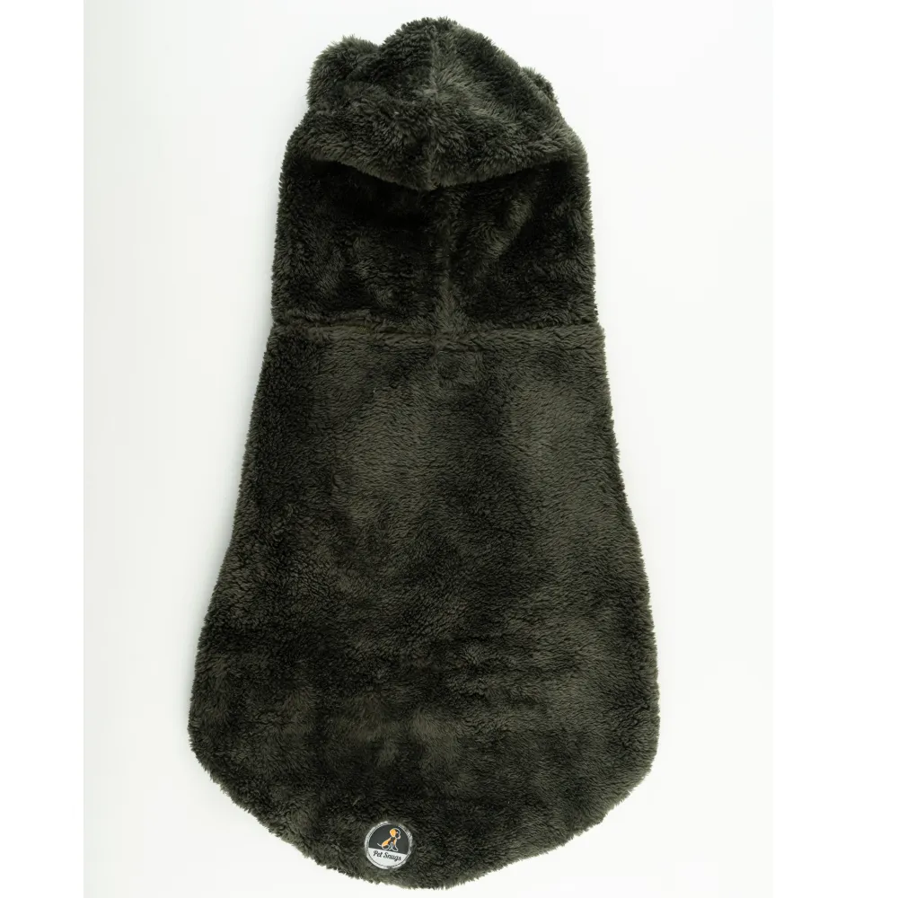 Petsnugs Fluffy Sweatshirt for Dogs and Cats (Olive Green)