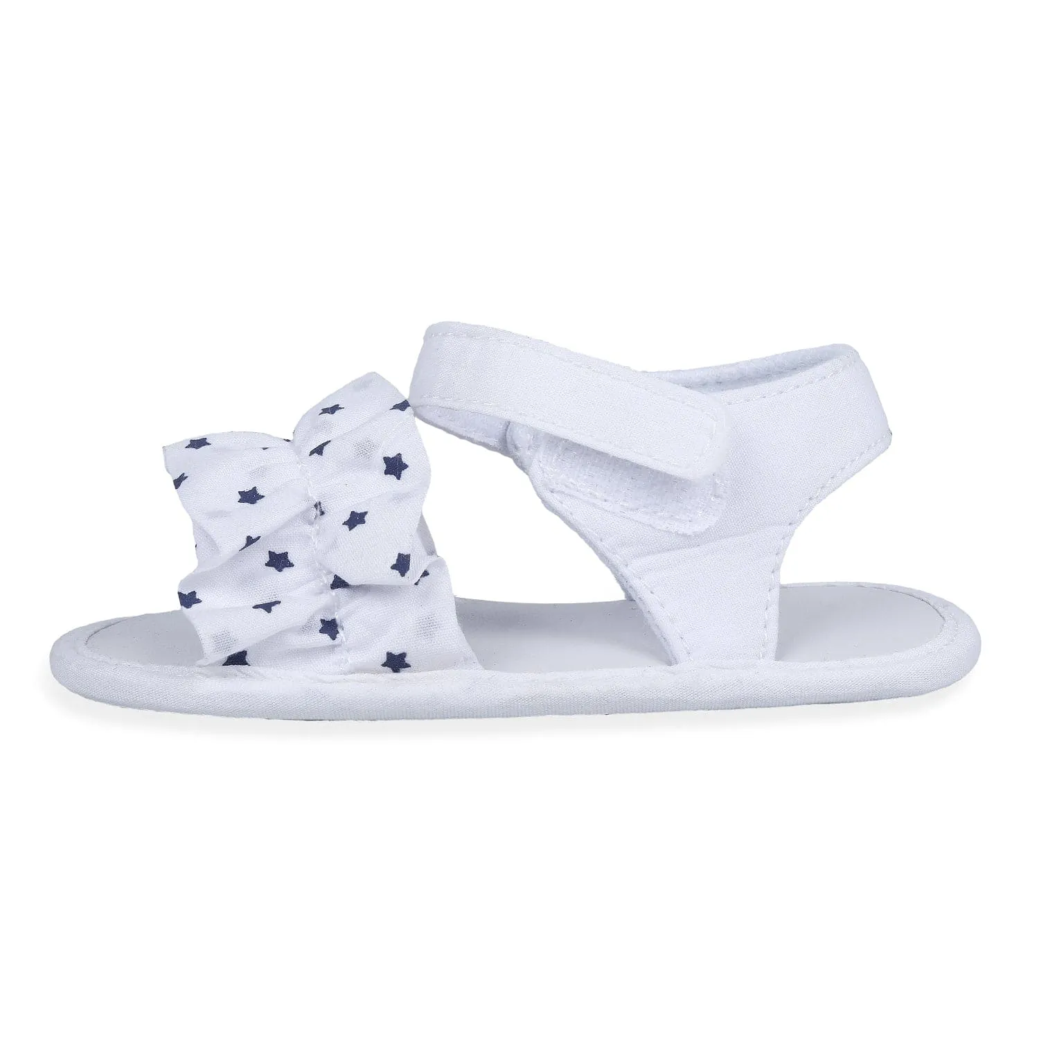 Ruffle Star Premium Girls Anti-Slip Sandal Booties - White