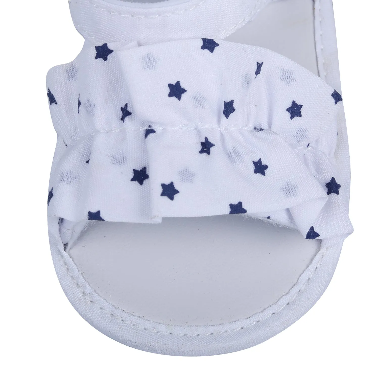 Ruffle Star Premium Girls Anti-Slip Sandal Booties - White