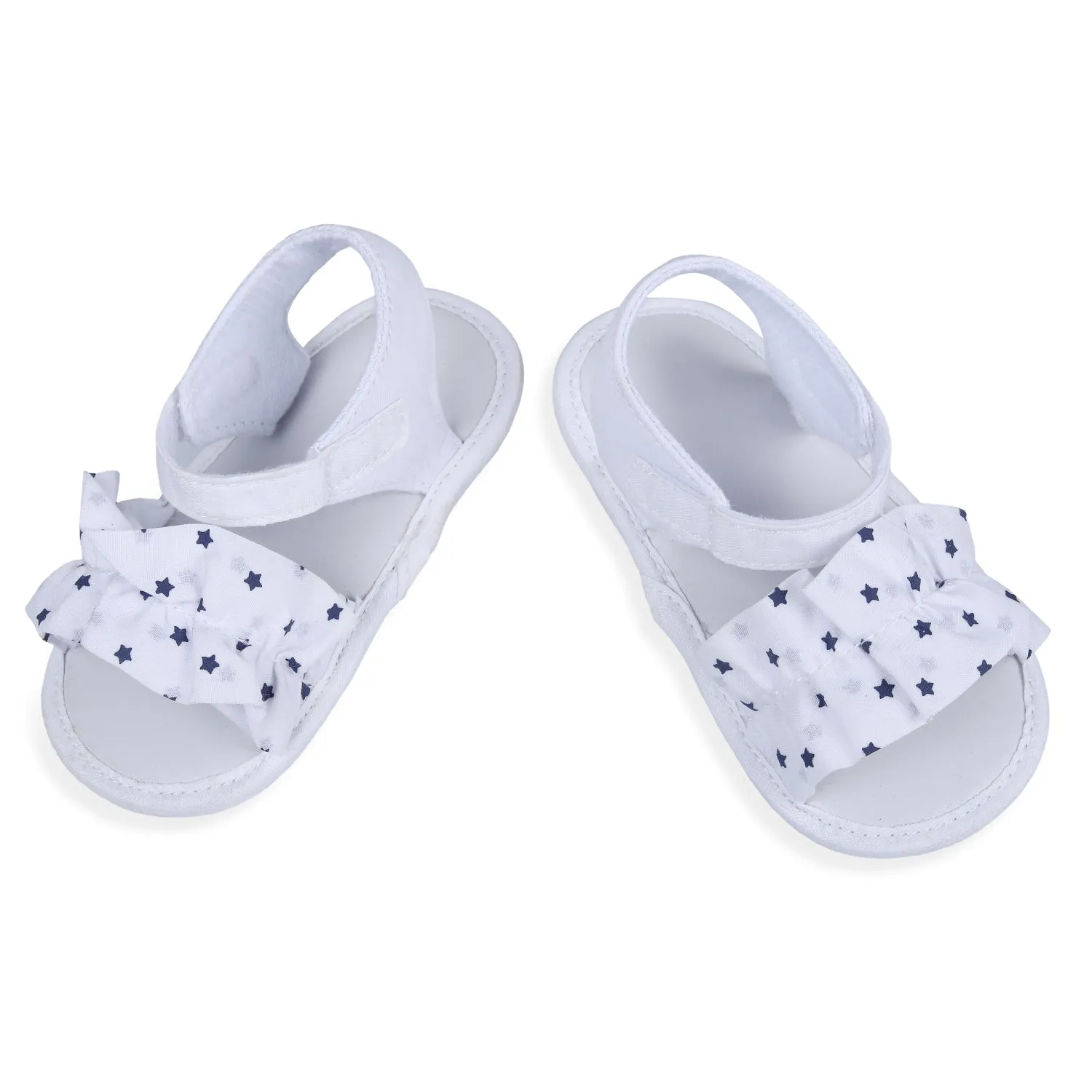 Ruffle Star Premium Girls Anti-Slip Sandal Booties - White