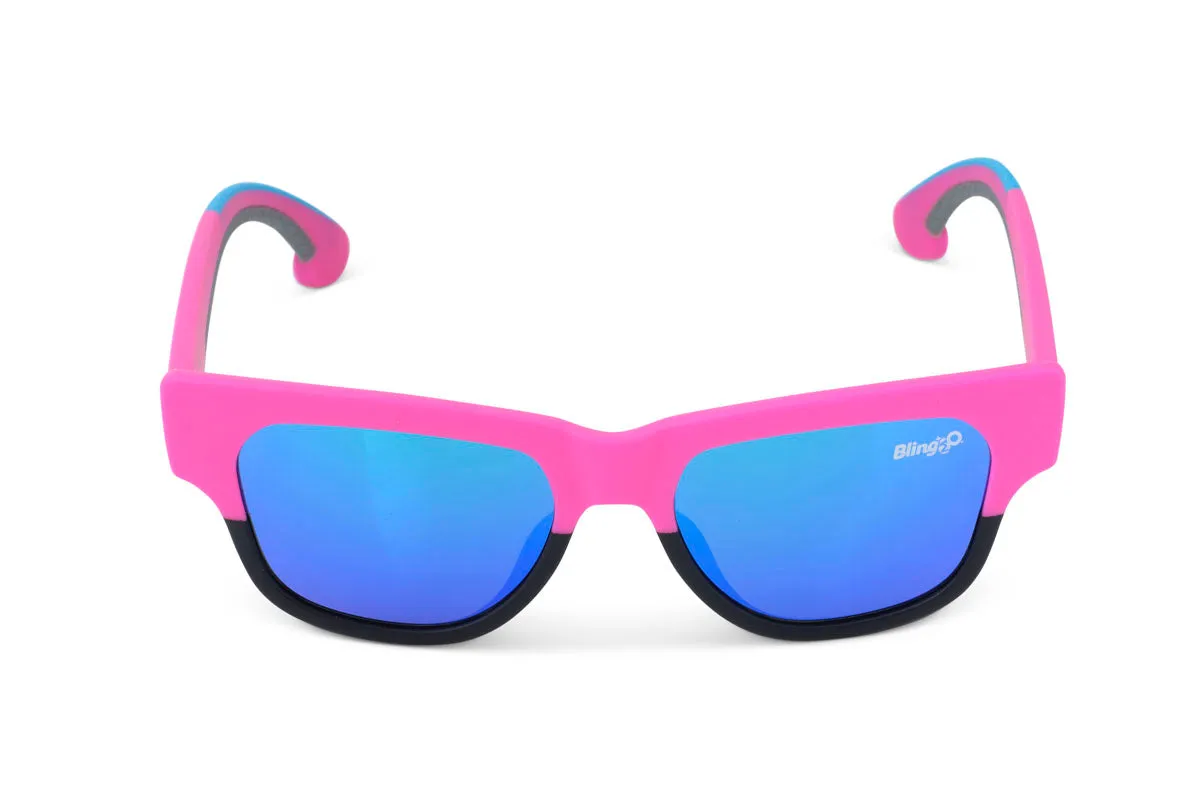 Sky Blue Pink Fire Island Kids' Sunglasses