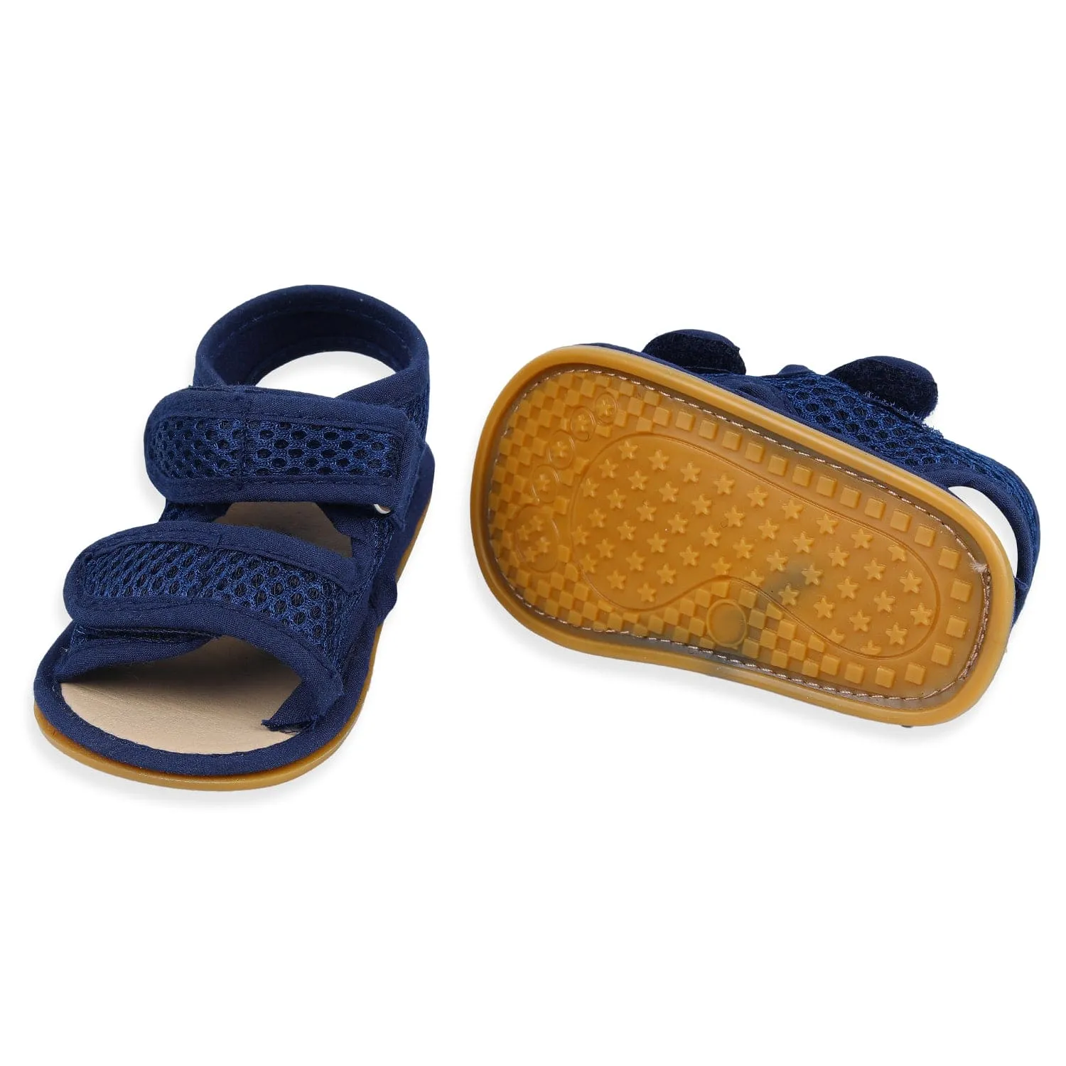 Solid Hookloop Comfortable Anti-skid Floater Sandals - Navy Blue