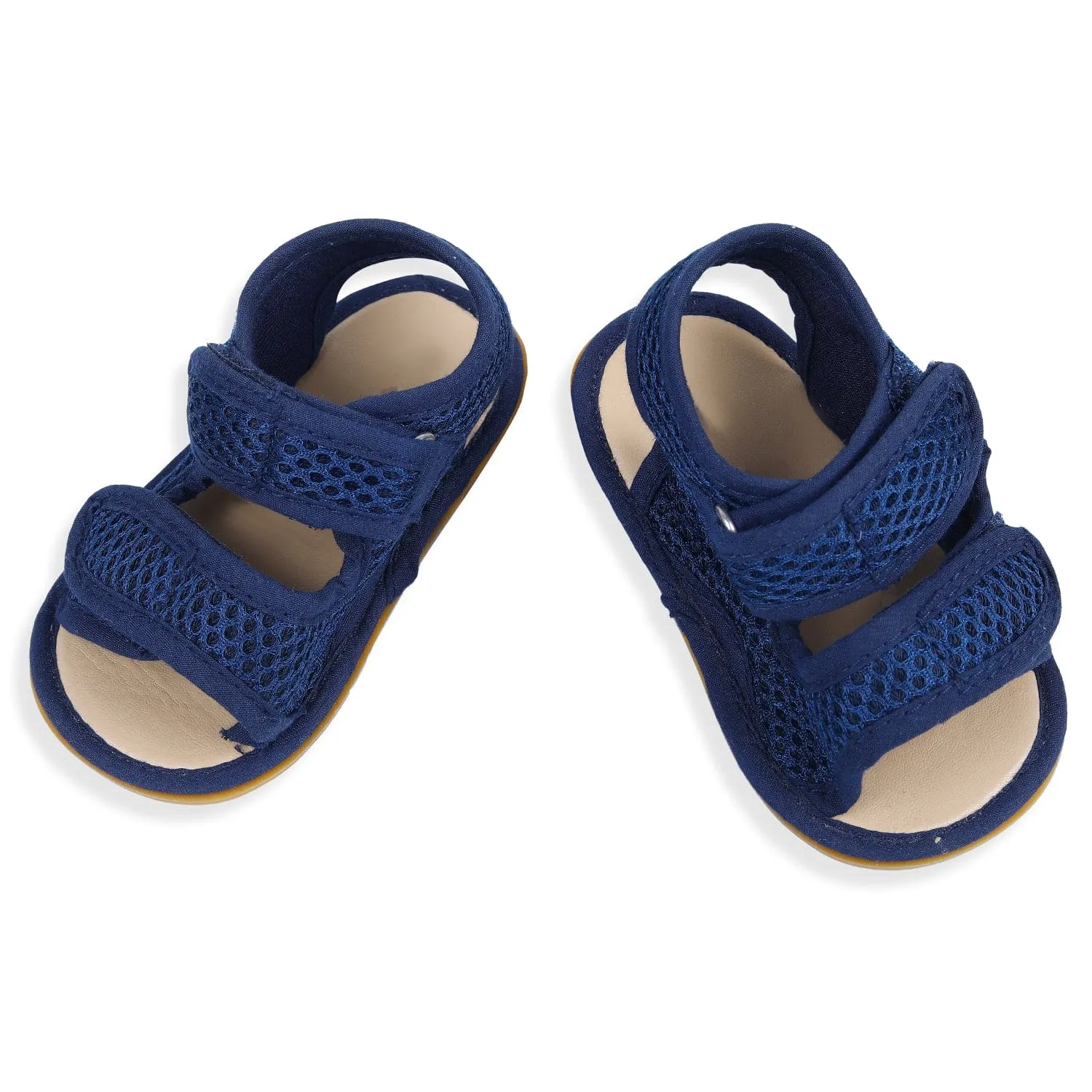 Solid Hookloop Comfortable Anti-skid Floater Sandals - Navy Blue