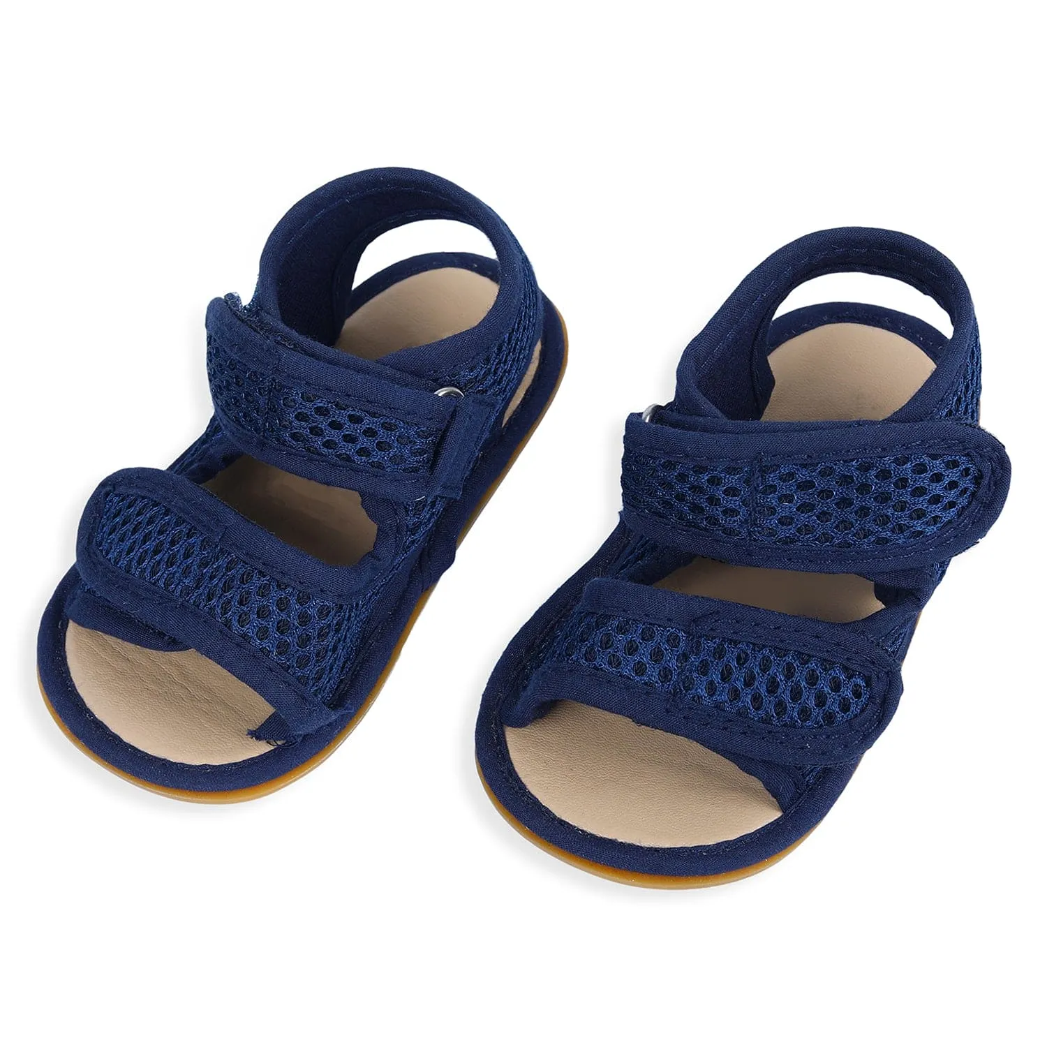 Solid Hookloop Comfortable Anti-skid Floater Sandals - Navy Blue