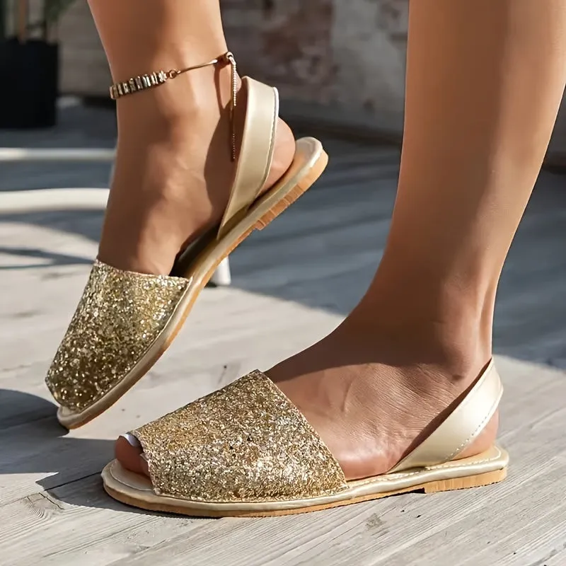 Summer Essentials: Chic Non-slip Women's Flat Sandals - Easy Slip-On, Peep Toe, Strappy Back in Solid Colors