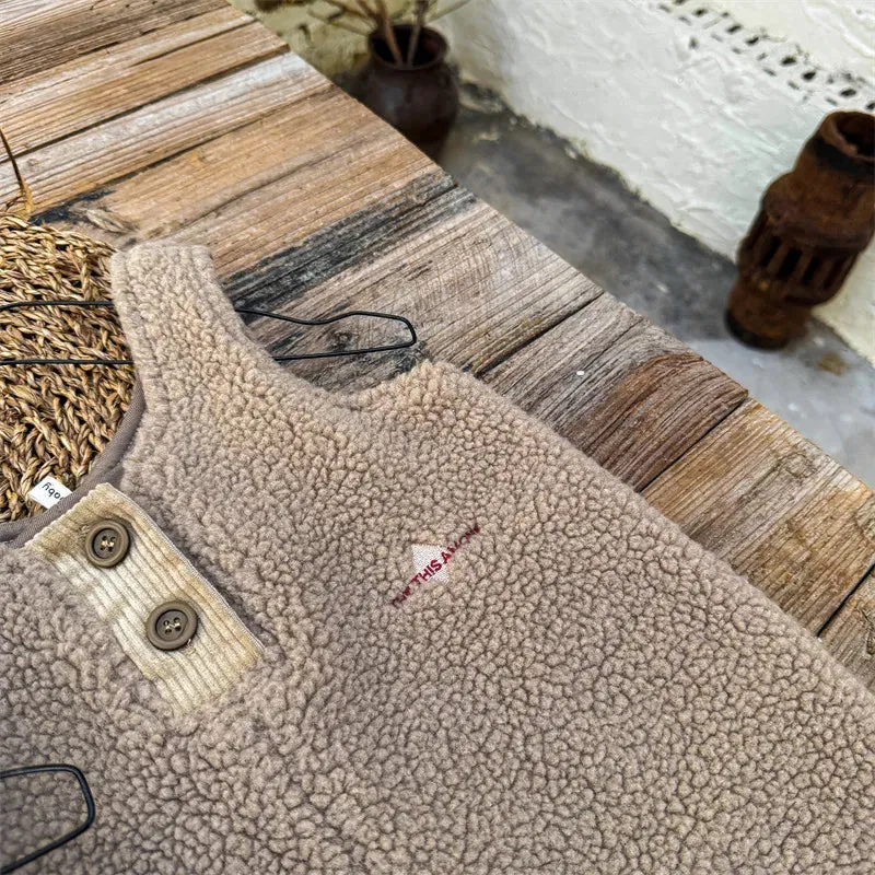 Thick Sherpa-Lined Solid Overalls for Kids