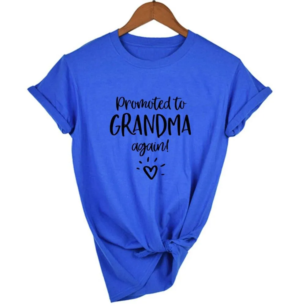 Women Promoted To Grandma Again Graphic T Shirts