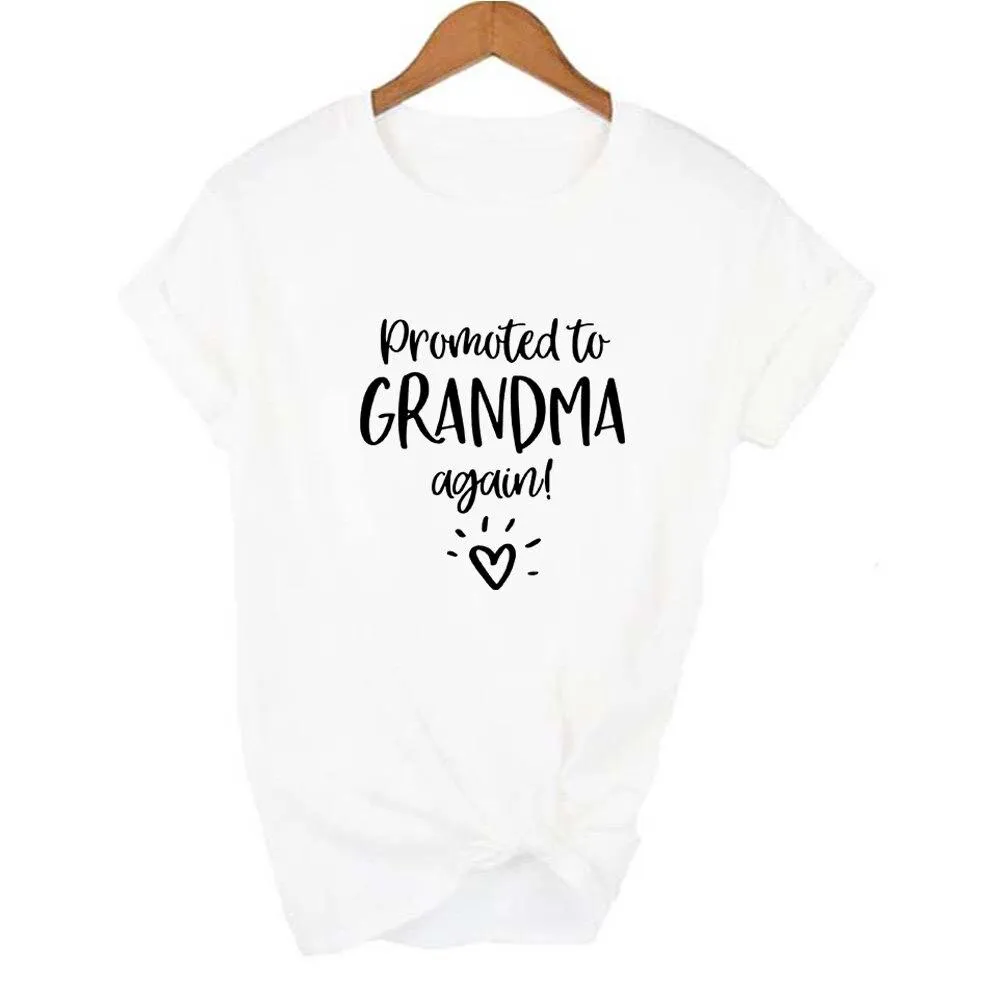 Women Promoted To Grandma Again Graphic T Shirts
