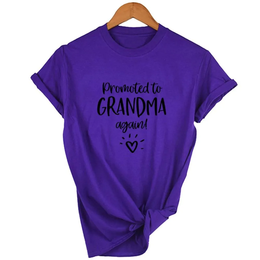 Women Promoted To Grandma Again Graphic T Shirts
