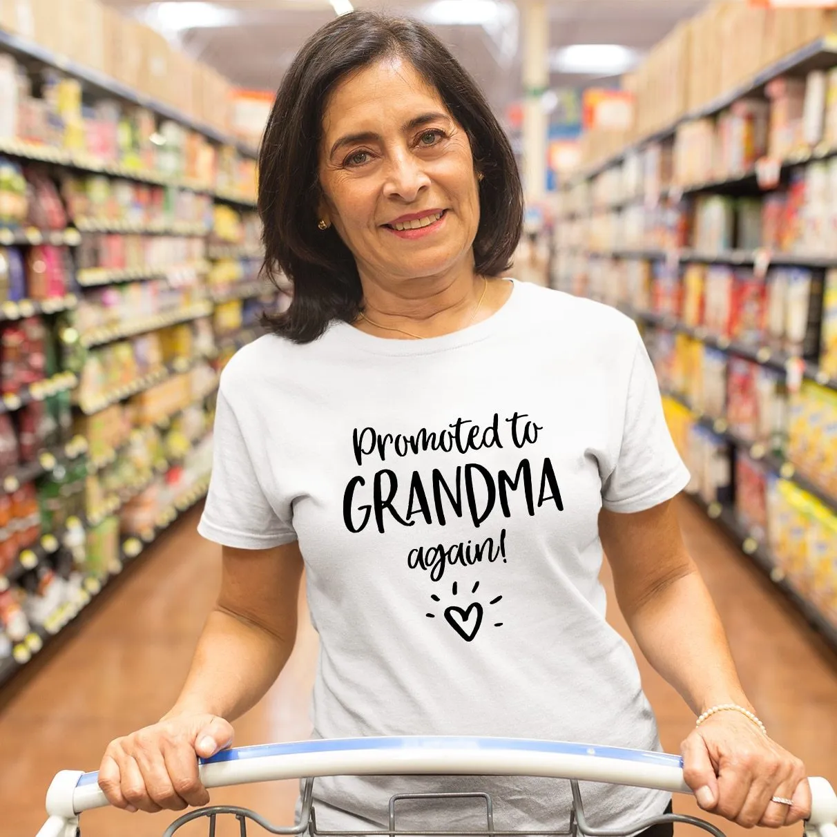 Women Promoted To Grandma Again Graphic T Shirts