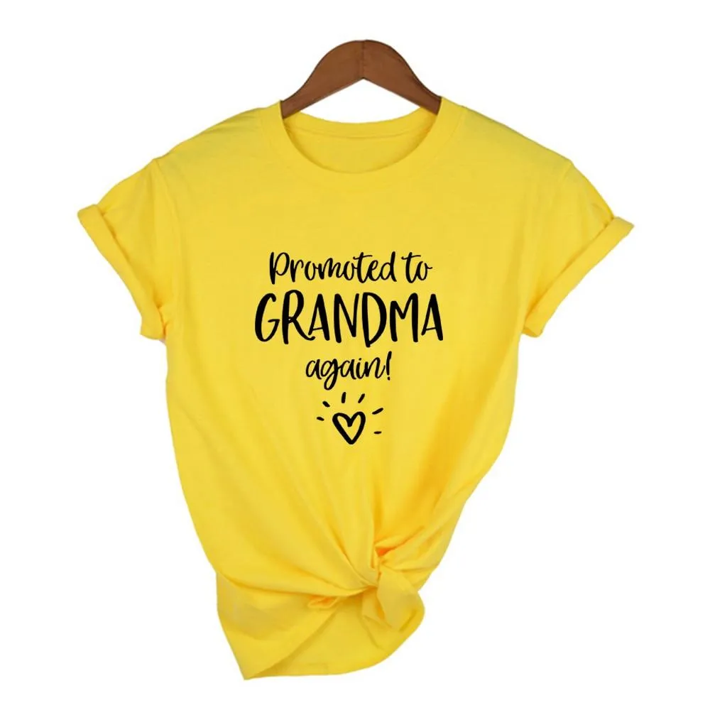 Women Promoted To Grandma Again Graphic T Shirts