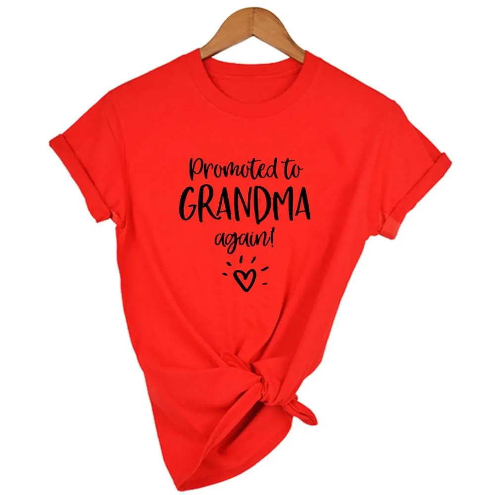 Women Promoted To Grandma Again Graphic T Shirts