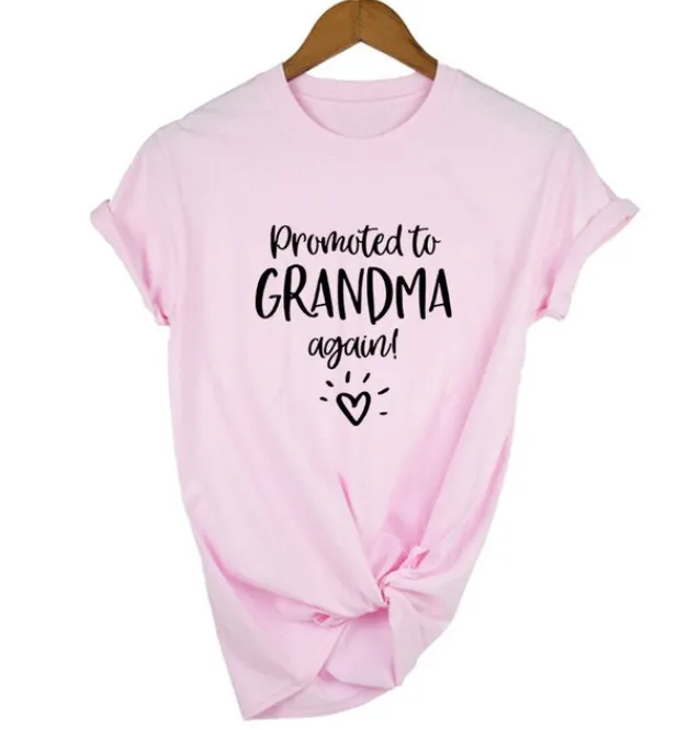 Women Promoted To Grandma Again Graphic T Shirts