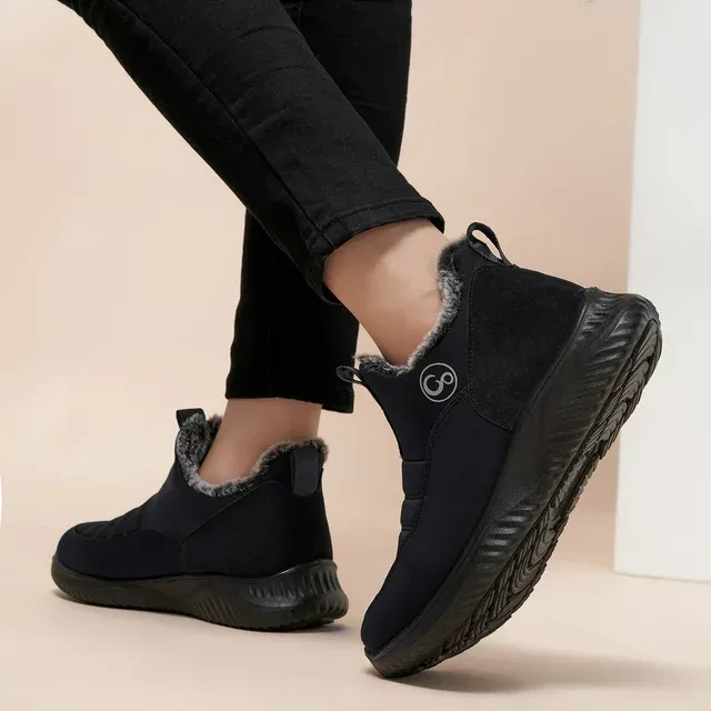 Women Winter Warm Faux Waterproof Slip On Comfort Snow Boots