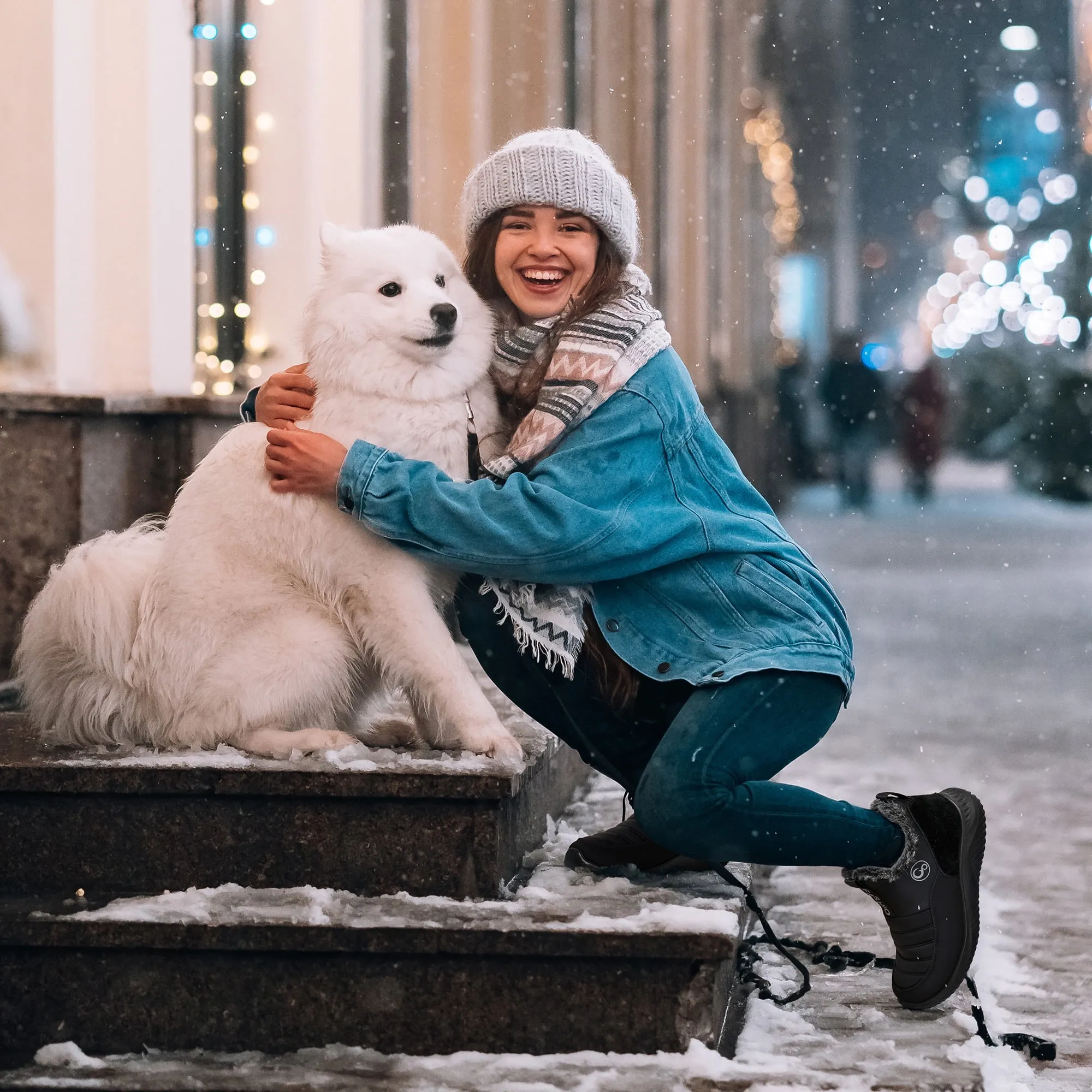 Women Winter Warm Faux Waterproof Slip On Comfort Snow Boots